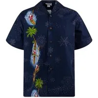 Pacific Legend Hawaiihemd "Christmas Vertikal" Original Hawaiihemd mit 100% Kokosnuss-Knöpfen