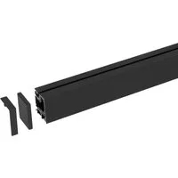 Kesseböhmer Küchenrückwand Relingsystem Linero MosaiQ schwarz modular, (1-tlg), Aluprofil 1800 mm