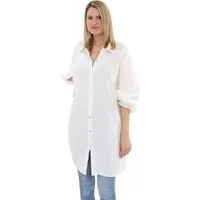 malito more than fashion Hemdbluse malito Damen Musselin Bluse, Oversize Blusenhemd im lässigem Look, weicher Musselinstoff - Einheitsgröße