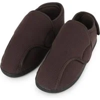 TIESTRA Damen Herren Schuhe Extra Weit mit Klettverschluss Breit, Hausschuhe Klettstiefel Senioren Schuhe, Memory Foam Sohle für Geschwollene Füße Gr.37-47