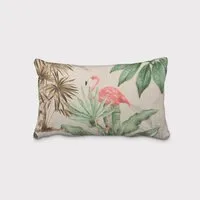 SCHÖNER LEBEN. Dekokissen SCHÖNER LEBEN. Kissenhülle Outdoor Palmen Papagei Flamingo beige bunt