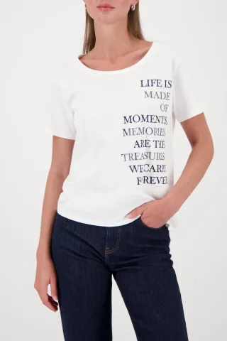 monari - Shirt mit Schriftzug off-white - Gr. - 36