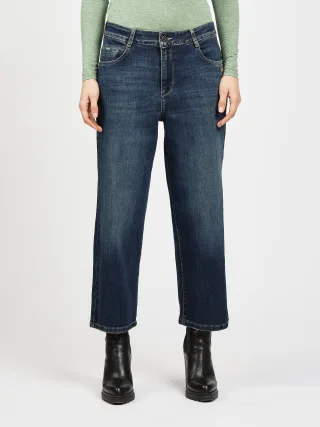 GANG Damen Jeans 94CAROL CULOTTE - wide fit Jeans tinted blue
