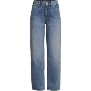Mid Waist Baggy Jeans aus Baumwolle in Petite-Größe, Damen, size: petite, Blau, Baumwolle, by Lands' End
