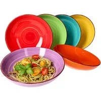 MamboCat Pastateller 6er Set Spaghettiteller Uni bunt - 24326746
