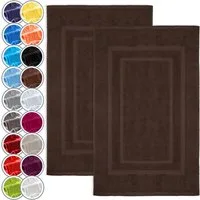 NatureMark Badematte 2er-Set Badvorleger 50x80cm, strapazierfähig, Baumwolle, rechteckig, Badematte 2-tlg., Duschmatte Duschvorleger, Premium Qualität, 50x80cm, Schoko braun