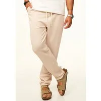 CARISMA Stoffhose im Chinohose Stil mit Gummibund & Kordel als Sommerhose Herren luftige Freizeithose mit Rippstruktur - Jogginghose