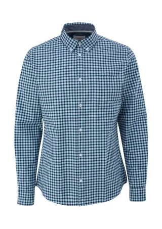 s.Oliver Red Label - Karohemd aus Baumwollstretch blau - Gr. - S