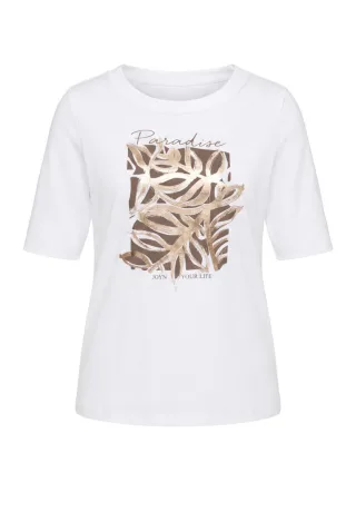 Bianca - T-Shirt mit modernem Frontprint weiß - Gr. - 44