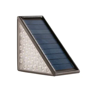 Elfeland 2Pcs Triangle Solar Step Lights Outdoors LED Decoration Lamps with Intelligent Light Control Waterproof Design