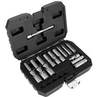Yato Zündkerzenschlüssel Glühkerzenschlüssel Stecknuss SET 1/4“, 3/8“ 8, 9, 10, 12 mm 18-teilig