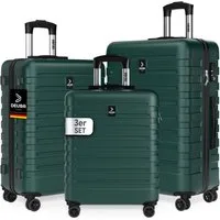 Deuba Kofferset, Handgepäck Koffer 55x40x20 Sicherer Stauraum Kreuzgurt PVC Reisekoffer