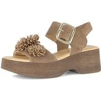 Gabor Sandalette, Sommmerschuh mit Plateau und Absatz in Holzoptik