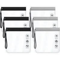 Zaewry Kulturbeutel Transparent Kulturtasche,Flugzeug Beutel Flüssigkeiten 20 x 20 cm (1 Liter Beutel Flugzeug Reisebeutel, Waschtasche für Damen & Herren, 6-tlg), Reise Gadgets Must Have, Wasserdichter und Auslaufsicher mit Lanyard
