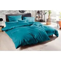 Primera Bettwäsche Uni Luxus-Satin in Gr. 135x200, 155x220 oder 200x200 cm, Satin, 2 teilig, Bettwäsche aus Baumwolle, unifarbene Bettwäsche mit Reißverschluss