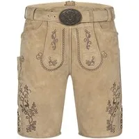 KRÜGER BUAM Trachtenlederhose Lederhose Milian hellbraun mit Gürtel