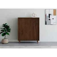 OTTO home Highboard Malmedy Front mit gefrästen Rillen, Kommode Midischrank aus massivem Kiefernholz, Push-to-open, B 100 cm