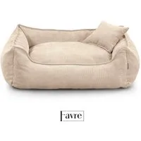 FAVRE Tierbett Hundebett Lucky mit abnehmbarem, waschbarem Cord-Bezug, 100% Polyester, verschiedene Größen, Gratis Kopfkissen