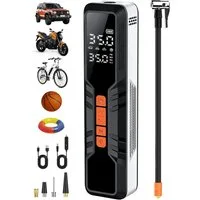 Futicare Akku-Luftpumpe Elektrische Luftpumpe Akku Pump Electric 150PSI 6000mAh (4 Modi Tragbarer Akku Kompressor mit Digitale LCD-Bildschirm), Pressure Dient auch als Taschenlampe und Powerbank