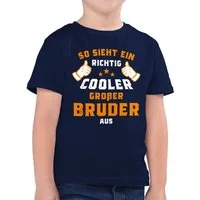 Shirtracer T-Shirt So sieht ein richtig cooler großer Bruder aus Orange (1-tlg) Großer Bruder