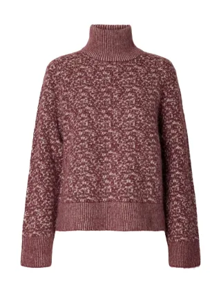 selected men - Strickpullover mit Stehkragen rot - Gr. - XS