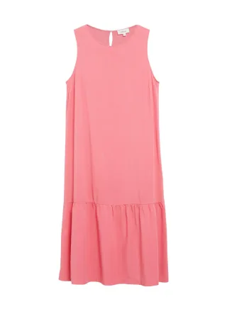 s.Oliver Red Label - Midikleid mit Volantsaum pink - Gr. - 36