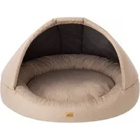 Hobbydog Hundehütte Ramzes 2-in-1 aus Ökoleinen mit herausnehmbarer Matratze, maschinenwaschbarer Bezug, wasserabweisend, 2 Größen