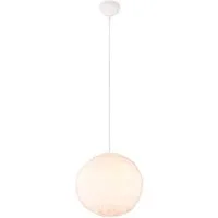 Reality Leuchten LED Pendelleuchte, Dimmfunktion, LED wechselbar, Warmweiß, Kugel-lampe Plüsch Lampenschirm über Esstisch Couchtisch hängend Ø35cm