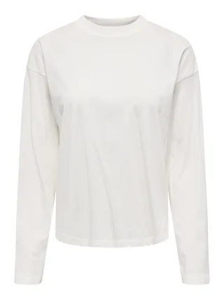 ONLY - ONLHAPPY L/S O-NECK TEE CC JRS Cloud Dancer - Gr. - XS