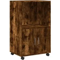 vidaXL Sideboard Rollschrank Räuchereiche 55x40x91 cm Holzwerkstoff (1 St)