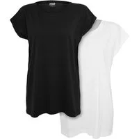 URBAN CLASSICS T-Shirt Urban Classics Damen Ladies Extended Shoulder Tee 2-Pack (1-tlg)
