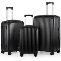 TAN.TOMI Kofferset 3-Tlg Handgepäck Kofferset Reisekoffer ABS Hartschale Trolley, Mit 3-stelliges Zahlenschloss Verstärkte Ecken 56/66/76 cm
