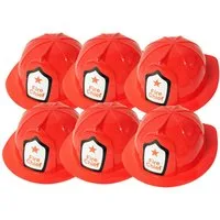 LG-Imports Spielzeug-Helm Feuerwehrhelm für Kinder – ca. 26 cm – Mit "Fire Chief"-Aufkleber, (6-tlg)