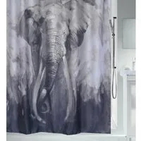 spirella Duschvorhang ELEPHANT Breite 180 cm, Anti-Schimmel Textil-Duschvorhang, Polyester, 180x200 cm, waschbar