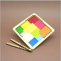 ROMBOL Denkspiele Spiel IQ PUZZLE 7 IN 1 - variantenreiches Legepuzzle, Denkspiel, Holzpuzzle