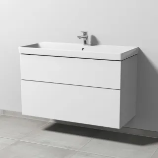Sanipa 3way Waschtischunterbau zu Villeroy & Boch Avento Waschtisch mit 2 Auszügen, Weiß-Soft SM62443