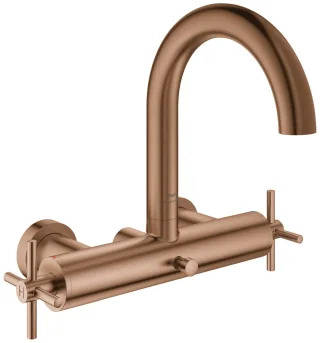 GROHE 2-Griff-Wannenarmatur Atrio 25268 Wandmontage Kreuz-Griffe warm sunset gb, 25268DL0 25268DL0