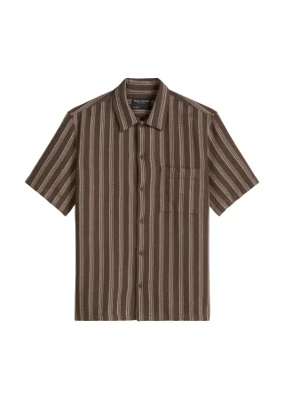 Marc OPolo Casual - Kurzarm-Hemd regular light brown_multi_24 - Gr. - XL