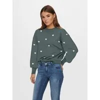 ONLY Sweatshirt ONLBROOKE L/S O-NECK FLOWER SWT Baumwollmischung, regular fit