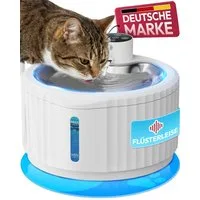 Miaura Trinkbrunnen für Katze, Katzenbrunnen mit Bewegungsmelder 2.8 l, 30 Tage Akkulaufzeit, Flüsterleise, 5-Schichtiges Filtersystem