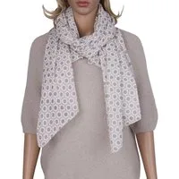 MIRROSI Modeschal Asymmetrischer Schal, Made in Italy 20% Seide 80% Baumwolle, (ca. 170x77cm, Leicht und bequem, Blumen Print), Damen Halstuch ideal für Frühling, Sommer und Herbst