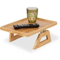 relaxdays Tablett Sofatablett für Armlehne, Bambus
