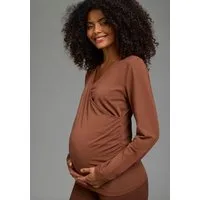Neun Monate Umstandsshirt Stillshirt mit praktischem Ausschnitt Umstands-Shirt für Schwangerschaft und Stillzeit