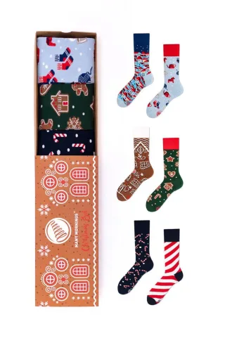 many mornings - Socken CHRISTMAS SET braun/blau - Gr. - 42