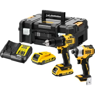 DEWALT 2er Akku Kombopack 18V + 2 Akku + Schnellladegerät - DCK2062D2T-QW