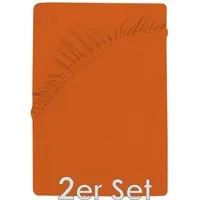 NatureMark Spannbettlaken Jersey Spannbetttuch, 100% Baumwolle, Gummizug: rundum, (2 Stück), Kinder Spannbetttuch, für Baby-/Kinderbett, 70x140 cm, Terrakotta