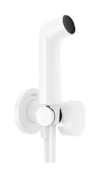Hansgrohe Handbrause Bidette S f.Kaltwasser m. Schlauch 1250mm und Porter, mattweiss, 29230700 29230700
