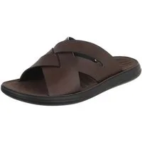 Coolwalk Herren Pantolette Kreuzriemen Sommer bequem Sandale (91918010) Flach Sandalen in Braun