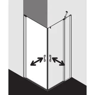 Kermi Pega Pendeltür-Eckeinstiegshälfte PE1EL07520VAK 75x200cm, silber hochglanz, ESG klar, links