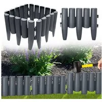 FIVMEN Rasenkante Rasenkante Mähkante Randsteine Kunststoff Beeteinfassung, Kunststoff Beetumrandung Gartenzaun Pro Element 28cm x 24cm